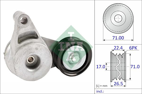 INA 534 0838 10 - Tendicinghia, Cinghia Poly-V www.autoricambi360.it