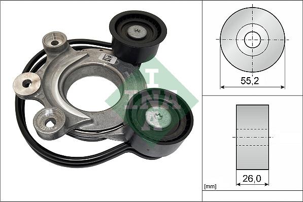 INA 534 0827 10 - Tendicinghia, Cinghia Poly-V www.autoricambi360.it