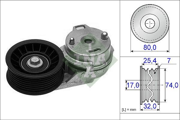 INA 534 0385 10 - Tendicinghia, Cinghia Poly-V www.autoricambi360.it