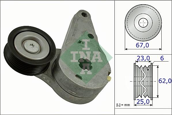 INA 534 0373 10 - Tendicinghia, Cinghia Poly-V www.autoricambi360.it