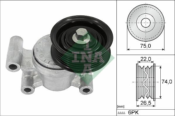INA 534 0293 10 - Tendicinghia, Cinghia Poly-V www.autoricambi360.it