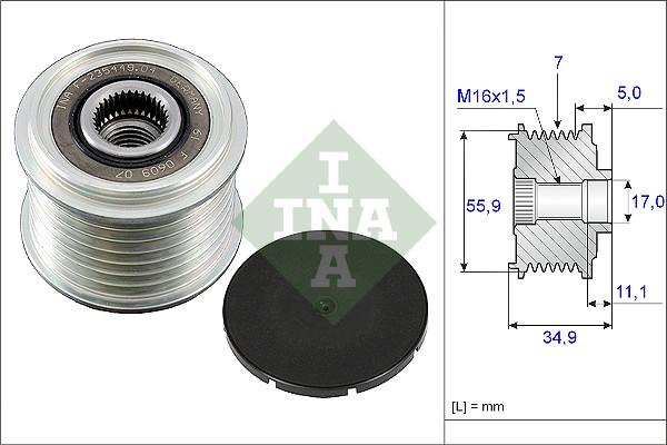 INA 535 0083 10 - Puleggia cinghia, Alternatore www.autoricambi360.it