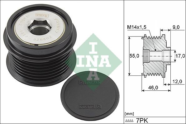 INA 535 0198 10 - Puleggia cinghia, Alternatore www.autoricambi360.it
