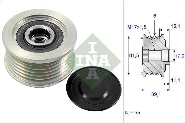 INA 535 0144 10 - Puleggia cinghia, Alternatore www.autoricambi360.it