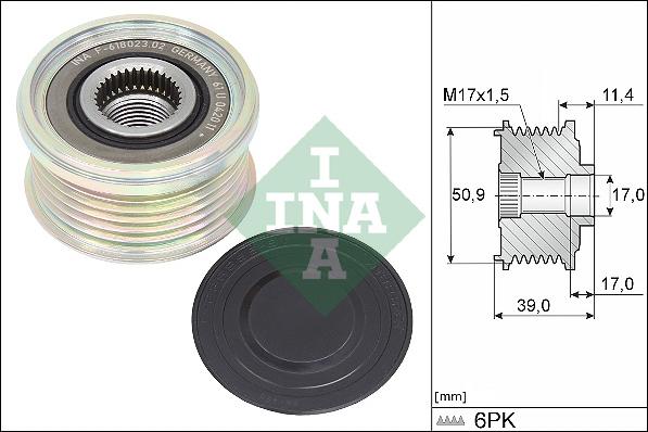 INA 535 0358 10 - Puleggia cinghia, Alternatore www.autoricambi360.it