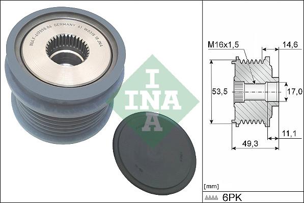 INA 535 0364 10 - Puleggia cinghia, Alternatore www.autoricambi360.it