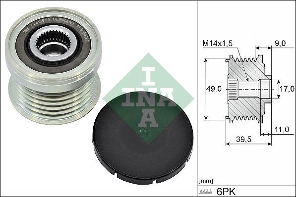 INA 535 0361 10 - Puleggia cinghia, Alternatore www.autoricambi360.it