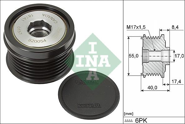 INA 535 0316 10 - Puleggia cinghia, Alternatore www.autoricambi360.it