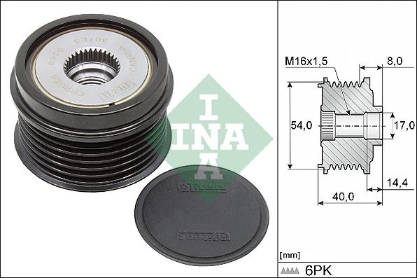 INA 535 0334 10 - Puleggia cinghia, Alternatore www.autoricambi360.it