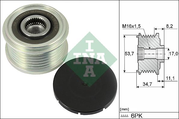 INA 535 0327 10 - Puleggia cinghia, Alternatore www.autoricambi360.it