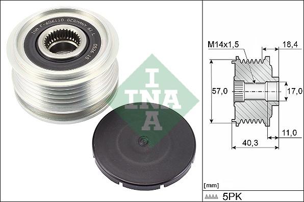 INA 535 0295 10 - Puleggia cinghia, Alternatore www.autoricambi360.it