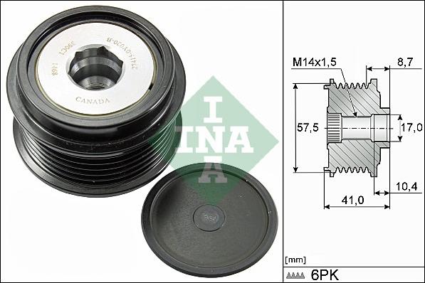 INA 535 0282 10 - Puleggia cinghia, Alternatore www.autoricambi360.it