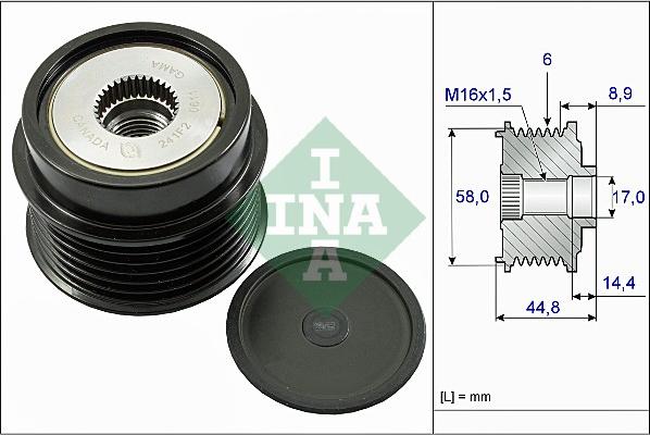 INA 535 0271 10 - Puleggia cinghia, Alternatore www.autoricambi360.it