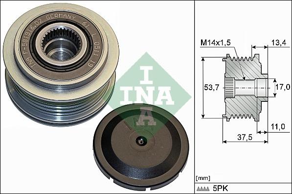 INA 535 0278 10 - Puleggia cinghia, Alternatore www.autoricambi360.it