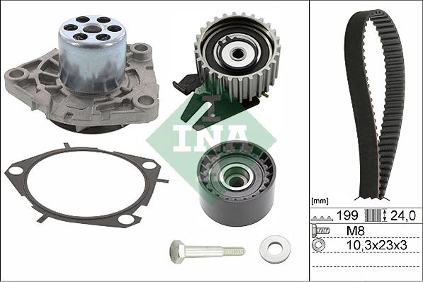 INA 530 0628 30 - Pompa acqua + Kit cinghie dentate www.autoricambi360.it