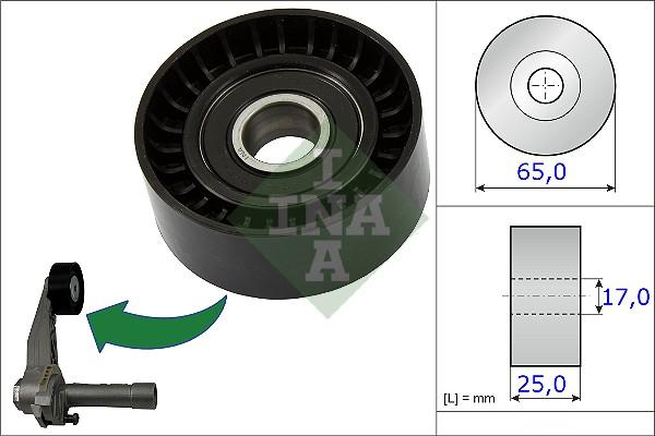 INA 531 0866 10 - Galoppino / Guidacinghia, Cinghia Poly-V www.autoricambi360.it