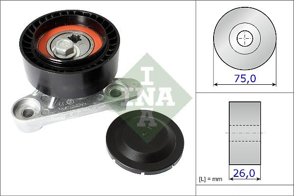 INA 531 0871 10 - Galoppino / Guidacinghia, Cinghia Poly-V www.autoricambi360.it