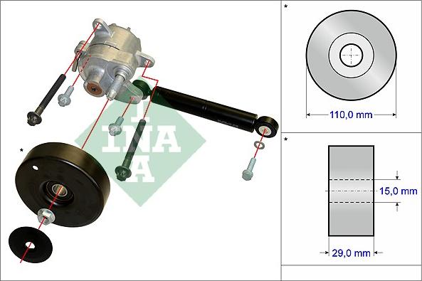 INA 533 0116 10 - Kit riparazione, Braccio tenditore-Cinghia Poly-V www.autoricambi360.it
