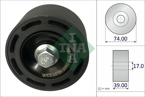 INA 532 0960 10 - Galoppino / Guidacinghia, Cinghia Poly-V www.autoricambi360.it