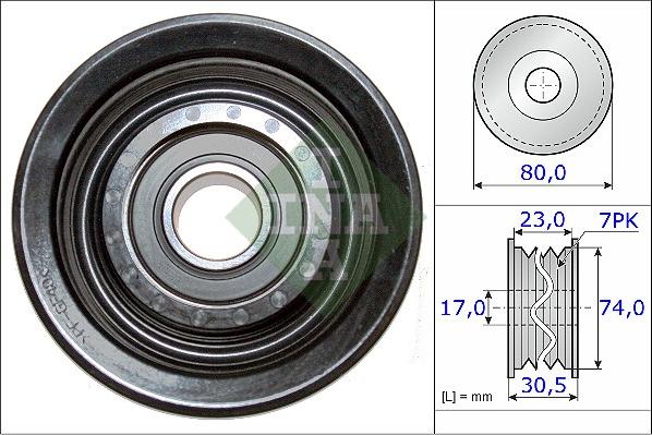 INA 532 0580 10 - Galoppino / Guidacinghia, Cinghia Poly-V www.autoricambi360.it