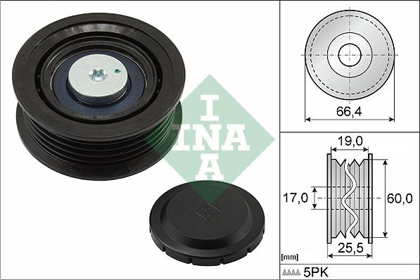 INA 532 0642 10 - Galoppino / Guidacinghia, Cinghia Poly-V www.autoricambi360.it