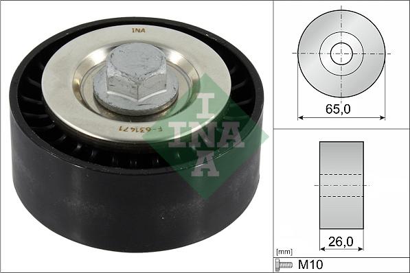 INA 532 0896 10 - Galoppino / Guidacinghia, Cinghia Poly-V www.autoricambi360.it