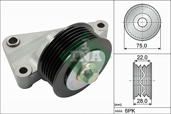 INA 532 0825 10 - Galoppino / Guidacinghia, Cinghia Poly-V www.autoricambi360.it