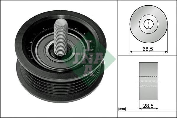 INA 532 0745 10 - Galoppino / Guidacinghia, Cinghia Poly-V www.autoricambi360.it