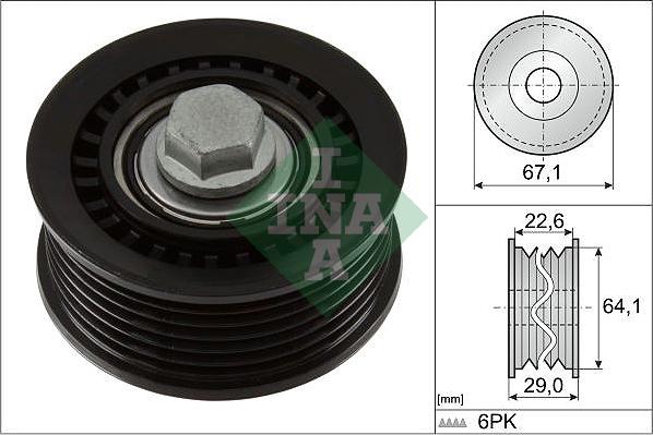 INA 532 1076 10 - Galoppino / Guidacinghia, Cinghia Poly-V www.autoricambi360.it
