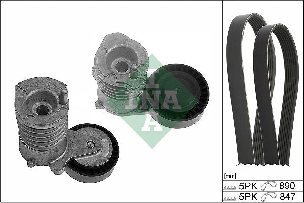 INA 529 0492 10 - Kit Cinghie Poly-V www.autoricambi360.it