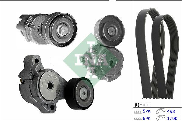 INA 529 0501 10 - Kit Cinghie Poly-V www.autoricambi360.it