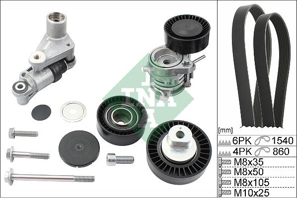INA 529 0053 10 - Kit Cinghie Poly-V www.autoricambi360.it