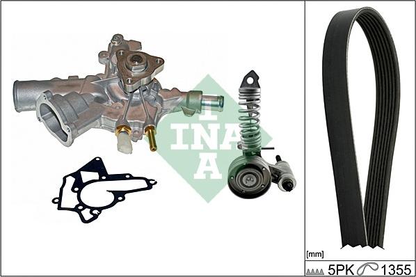 INA 529 0010 30 - Pompa acqua + Kit cinghia Poly V www.autoricambi360.it