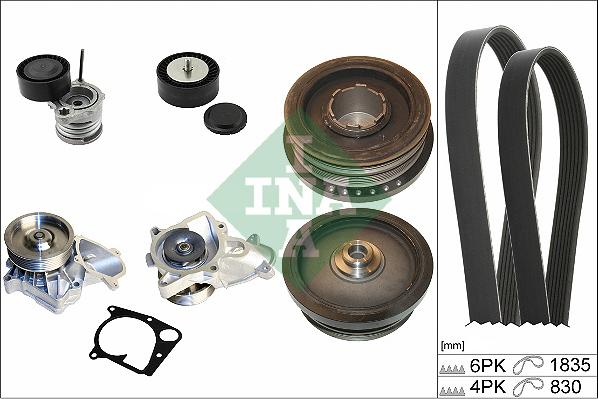 INA 529 0020 30 - Pompa acqua + Kit cinghia Poly V www.autoricambi360.it