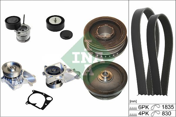 INA 529 0021 30 - Pompa acqua + Kit cinghia Poly V www.autoricambi360.it