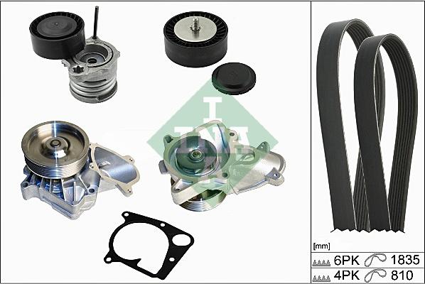 INA 529 0111 30 - Pompa acqua + Kit cinghia Poly V www.autoricambi360.it