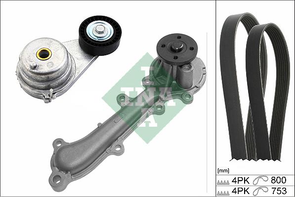 INA 529 0121 30 - Pompa acqua + Kit cinghia Poly V www.autoricambi360.it