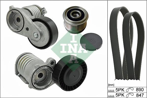 INA 529 0122 10 - Kit Cinghie Poly-V www.autoricambi360.it
