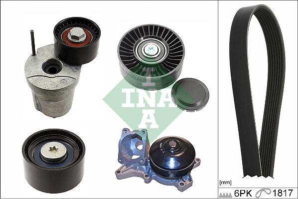 INA 529 0368 30 - Pompa acqua + Kit cinghia Poly V www.autoricambi360.it