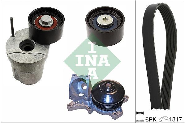 INA 529 0370 30 - Pompa acqua + Kit cinghia Poly V www.autoricambi360.it