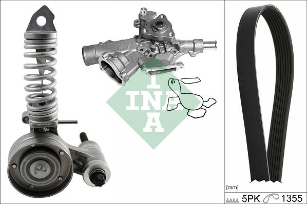 INA 529 0297 30 - Pompa acqua + Kit cinghia Poly V www.autoricambi360.it
