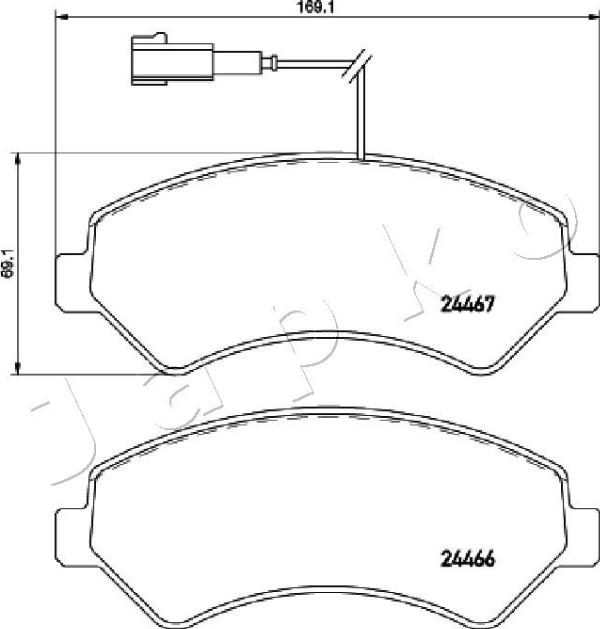 Japko 500625 - Kit pastiglie freno, Freno a disco www.autoricambi360.it