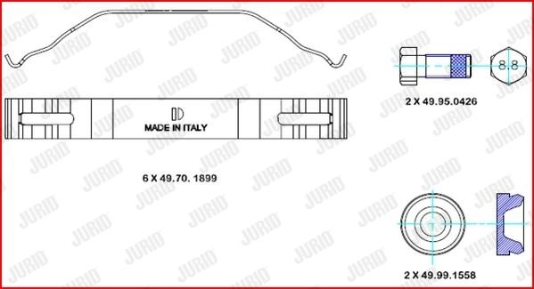 Jurid FAC168 - Kit accessori, Pastiglia freno www.autoricambi360.it
