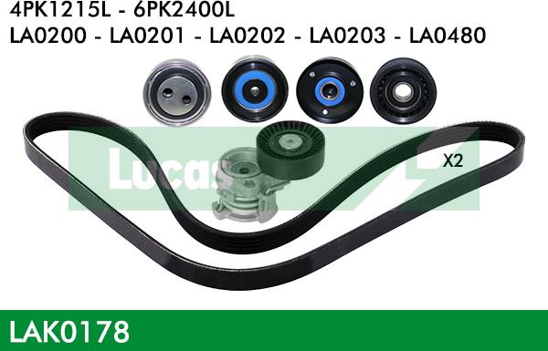 LUCAS LAK0178 - Kit Cinghie Poly-V www.autoricambi360.it