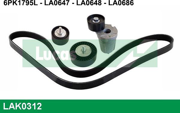 LUCAS LAK0312 - Kit Cinghie Poly-V www.autoricambi360.it