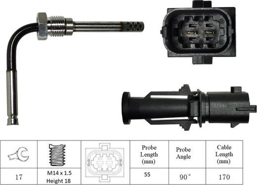 LUCAS LGS6087 - Sensore, Temperatura gas scarico www.autoricambi360.it