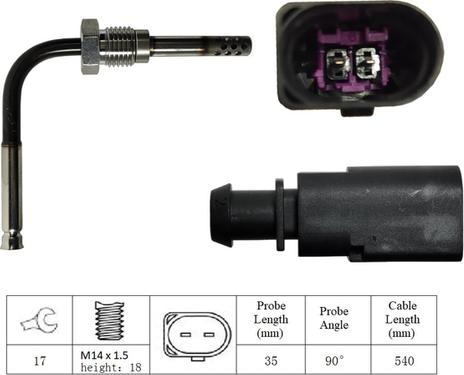 LUCAS LGS6039 - Sensore, Temperatura gas scarico www.autoricambi360.it
