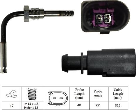 LUCAS LGS7195 - Sensore, Temperatura gas scarico www.autoricambi360.it