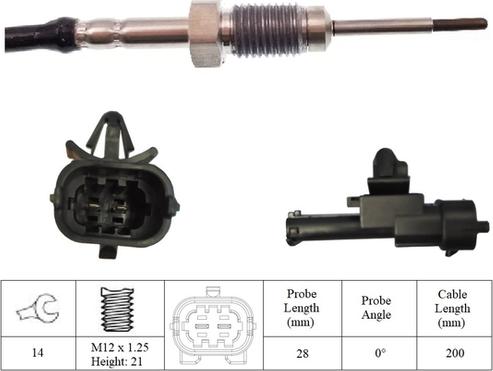 LUCAS LGS7164 - Sensore, Temperatura gas scarico www.autoricambi360.it