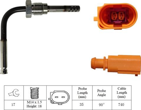LUCAS LGS7114 - Sensore, Temperatura gas scarico www.autoricambi360.it